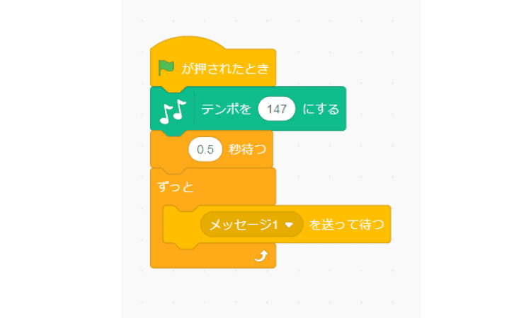 ずっと音楽がなるコードをかく