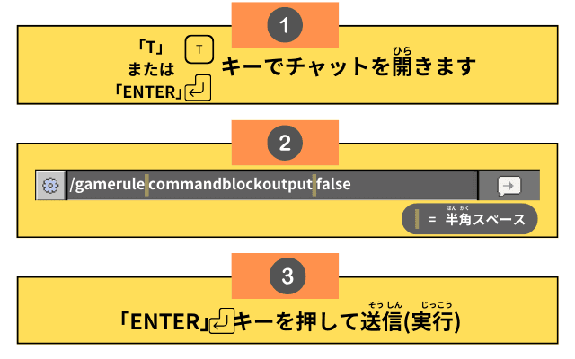 コマンドブロックのログを消す